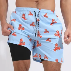 Discount OUKU Men's Board Shorts Swim Shorts Swim Trunks Surfing Casual Holiday Beach Quick Dry Drawstring With Compression Liner Gradient Hawaiian Boho Activewear 1 5