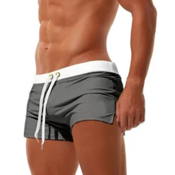 New OUKU Men's Board Shorts Swim Shorts Swim Trunks Solid Color Drawstring with Mesh lining Split Athletic Beach Chic & Modern Casual / Sporty Grass Green Black