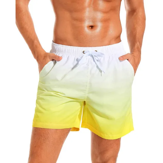 Discount OUKU Men's Board Shorts Swim Shorts Swim Trunks Drawstring with Mesh lining Elastic Waist Gradient Quick Dry Short Casual Daily Holiday Hawaiian Boho Black Pink Micro-elastic