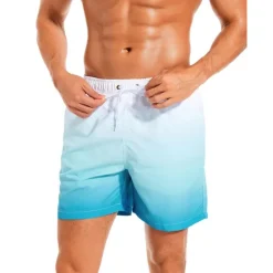 Discount OUKU Men's Board Shorts Swim Shorts Swim Trunks Drawstring with Mesh lining Elastic Waist Gradient Quick Dry Short Casual Daily Holiday Hawaiian Boho Black Pink Micro-elastic