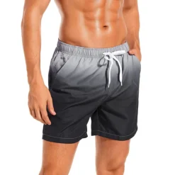 Discount OUKU Men's Board Shorts Swim Shorts Swim Trunks Drawstring with Mesh lining Elastic Waist Gradient Quick Dry Short Casual Daily Holiday Hawaiian Boho Black Pink Micro-elastic