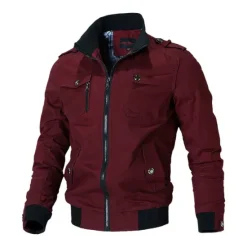 Hot OUKU Men's Bomber Jacket Military Tactical Jacket Outdoor Windproof Ventilation Breathable Multi-Pockets Spring Autumn Jacket Raincoat Hunting Military Training Black Red Blue