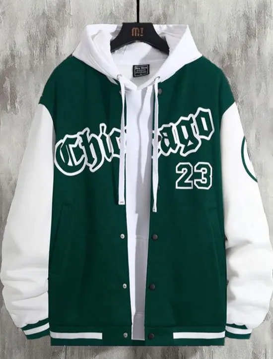 Best OUKU Men's Bomber Jacket Transition Jacket Varsity Jacket Outdoor Vacation Warm Buttons Pocket Fall Winter Color Block Fashion Streetwear Standing Collar Regular Apple Green Black Burgundy Brown Green