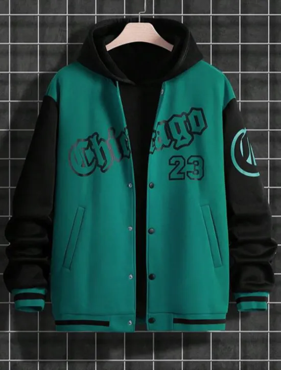 Best OUKU Men's Bomber Jacket Transition Jacket Varsity Jacket Outdoor Vacation Warm Buttons Pocket Fall Winter Color Block Fashion Streetwear Standing Collar Regular Apple Green Black Burgundy Brown Green
