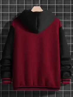 Best OUKU Men's Bomber Jacket Transition Jacket Varsity Jacket Outdoor Vacation Warm Buttons Pocket Fall Winter Color Block Fashion Streetwear Standing Collar Regular Apple Green Black Burgundy Brown Green