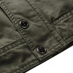 New OUKU Men's Bomber Jacket Varsity Jacket Tactical Jacket Casual Wearable Multi Pocket Spring Fall Winter Military Military Style Stand Collar Regular Cotton Black Khaki Army Green Jacket