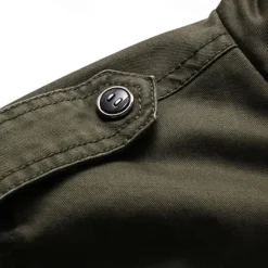 New OUKU Men's Bomber Jacket Varsity Jacket Tactical Jacket Casual Wearable Multi Pocket Spring Fall Winter Military Military Style Stand Collar Regular Cotton Black Khaki Army Green Jacket