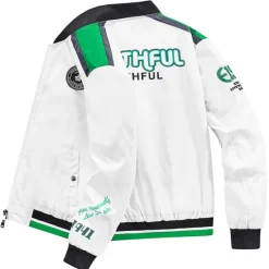 Best OUKU Men's Bomber Jacket Varsity Jacket Daily Wear Durable Basic Spring & Fall Spring & Summer British Leisure Crew Neck Regular Black White Jacket