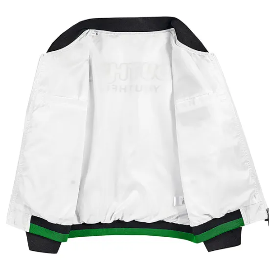 Best OUKU Men's Bomber Jacket Varsity Jacket Daily Wear Durable Basic Spring & Fall Spring & Summer British Leisure Crew Neck Regular Black White Jacket