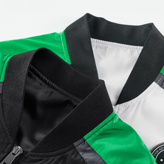 Best OUKU Men's Bomber Jacket Varsity Jacket Daily Wear Durable Basic Spring & Fall Spring & Summer British Leisure Crew Neck Regular Black White Jacket