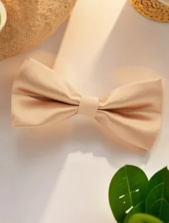 Discount OUKU Men's Bow Tie Modern Contemporary Office / Business Traditional / Classic Bow Solid / Plain Color Formal Evening Date Quinceañera & Sweet Sixteen Apricot