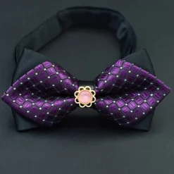 Sale OUKU Men's Bow Tie Neckties Bowtie Pre-Tied Adjustable Bow Plaid Wedding Birthday Party