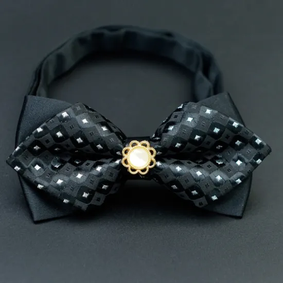 Sale OUKU Men's Bow Tie Neckties Bowtie Pre-Tied Adjustable Bow Plaid Wedding Birthday Party