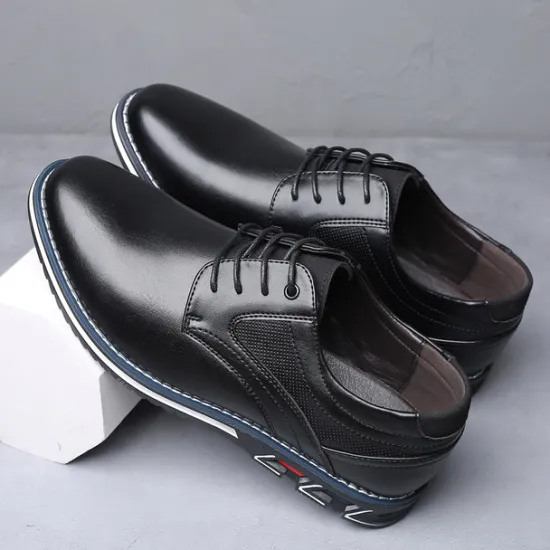 Sale OUKU Men's Brown Leather Oxford Shoes with Non-Slip Rubber Sole - Stylish and Comfortable Dress Shoes for Formal and Casual Wear