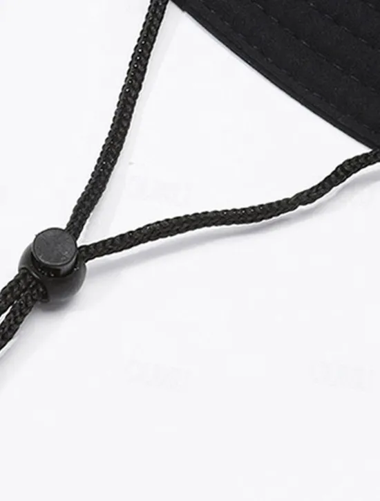 OUKU Men's Bucket Hat Sun Hat Black Navy Blue Polyester Mesh Drawstring Fashion Casual Street Daily Plain Adjustable Sunscreen Breathable