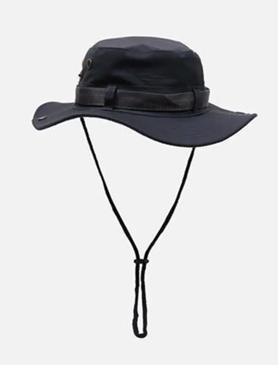 Best OUKU Men's Bucket Hat Sun Hat Cowboy Hat Black Green Polyester Travel Beach Outdoor Vacation Plain Adjustable Sun Protection Fashion