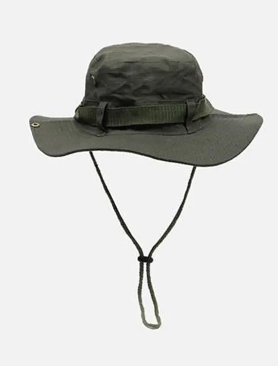 Best OUKU Men's Bucket Hat Sun Hat Cowboy Hat Black Green Polyester Travel Beach Outdoor Vacation Plain Adjustable Sun Protection Fashion