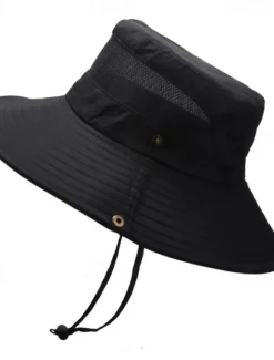 Discount OUKU Men's Bucket Hat Sun Hat Wild Brim Hat Black Wine Polyester Patchwork Fashion Casual Outdoor Daily Fishing Color Block Sunscreen Breathable