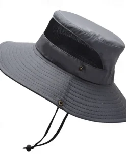 Discount OUKU Men's Bucket Hat Sun Hat Wild Brim Hat Black Wine Polyester Patchwork Fashion Casual Outdoor Daily Fishing Color Block Sunscreen Breathable