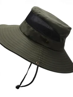Discount OUKU Men's Bucket Hat Sun Hat Wild Brim Hat Black Wine Polyester Patchwork Fashion Casual Outdoor Daily Fishing Color Block Sunscreen Breathable