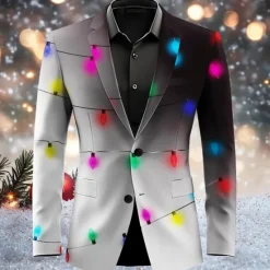 Outlet OUKU Men's bulb Long Sleeve Turndown Artistic Casual Party Evening Wear Daily Buttons 3D Print Multi Pocket