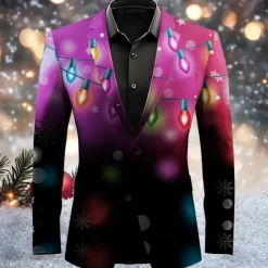 Outlet OUKU Men's bulb Long Sleeve Turndown Artistic Casual Party Evening Wear Daily Buttons 3D Print Multi Pocket