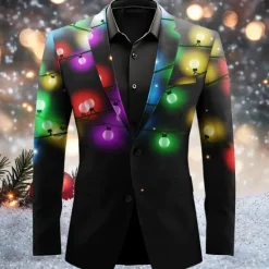 Outlet OUKU Men's bulb Long Sleeve Turndown Artistic Casual Party Evening Wear Daily Buttons 3D Print Multi Pocket