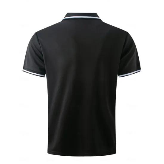 OUKU Men's Business Polo Golf Shirt Business Casual Ribbed Polo Collar Short Sleeve Solid Color Buttons Summer Spring & Fall Light Pink Dark Pink Black White Light Green Dark navy Business Polo