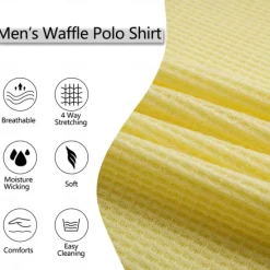 OUKU Men's Business Polo Golf Shirt Work Casual Lapel Classic Short Sleeve Basic Modern Color Block Patchwork Button Spring & Summer Regular Fit Light Yellow milk white khaki Gray Business Polo