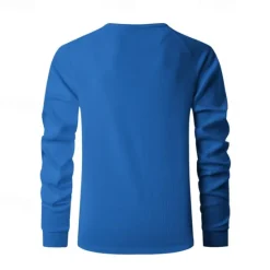OUKU Men's Button T Shirt T Shirt Waffle Henley Shirt Henley Shirt Long Sleeve Henley Spring Fall Plain Fashion Designer Basic Buttons Vacation Street Going out Black Blue Khaki Top Tee for Men