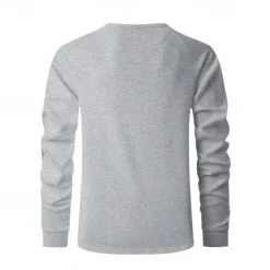 OUKU Men's Button T Shirt T Shirt Waffle Henley Shirt Henley Shirt Long Sleeve Henley Spring Fall Plain Fashion Designer Basic Buttons Vacation Street Going out Black Blue Khaki Top Tee for Men