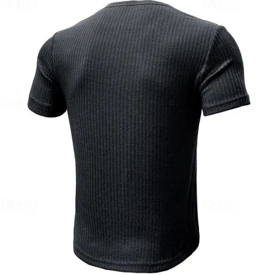 Outlet OUKU Men's Button T Shirt T Shirt Henley Shirt Tee Short Sleeve Henley Spring & Summer Plain Pit Strip Fashion Designer Basic Vacation Street Going out Black White Navy Blue Top Tee for Men