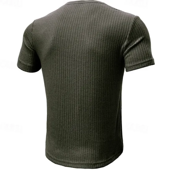 Outlet OUKU Men's Button T Shirt T Shirt Henley Shirt Tee Short Sleeve Henley Spring & Summer Plain Pit Strip Fashion Designer Basic Vacation Street Going out Black White Navy Blue Top Tee for Men