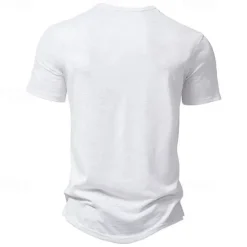 Hot OUKU Men's Button T Shirt T Shirt Henley Shirt Tee Short Sleeve Henley Spring & Summer Plain Fashion Designer Basic Sexy Vacation Street Going out Wine Black White Top Tee for Men