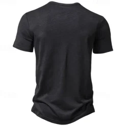 Hot OUKU Men's Button T Shirt T Shirt Henley Shirt Tee Short Sleeve Henley Spring & Summer Plain Fashion Designer Basic Sexy Vacation Street Going out Wine Black White Top Tee for Men