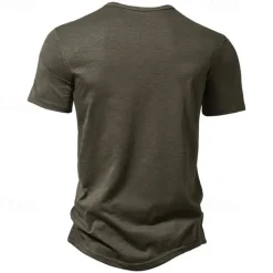 Hot OUKU Men's Button T Shirt T Shirt Henley Shirt Tee Short Sleeve Henley Spring & Summer Plain Fashion Designer Basic Sexy Vacation Street Going out Wine Black White Top Tee for Men