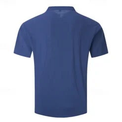 New OUKU Men's Button T Shirt T Shirt Henley Shirt Tee Short Sleeve Henley Summer Spring Plain Fashion Designer Basic Buttons Vacation Street Going out Apricot Black White Top Tee for Men