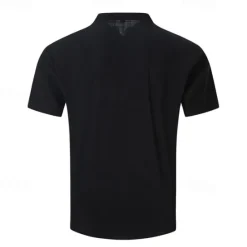 New OUKU Men's Button T Shirt T Shirt Henley Shirt Tee Short Sleeve Henley Summer Spring Plain Fashion Designer Basic Buttons Vacation Street Going out Apricot Black White Top Tee for Men