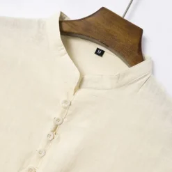 New OUKU Men's Button T Shirt T Shirt Henley Shirt Tee Short Sleeve Henley Summer Spring Plain Fashion Designer Basic Buttons Vacation Street Going out Apricot Black White Top Tee for Men