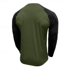Best OUKU Men's Button T Shirt T Shirt Henley Shirt Tee Long Sleeve Henley Spring & Fall Color Block Fashion Designer Basic Patchwork Vacation Street Going out Black Dark Red Yellow Top Tee for Men