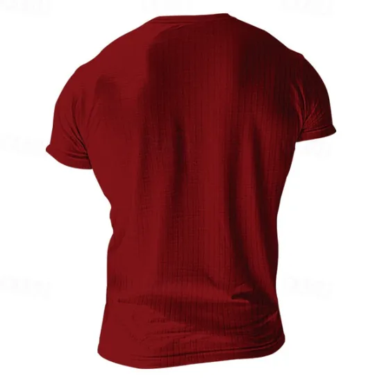 Discount OUKU Men's Button T Shirt T Shirt Henley Shirt Tee Short Sleeve V Neck Spring & Summer Plain Pit Strip Fashion Designer Basic Vacation Street Going out Wine Black White Top Tee for Men