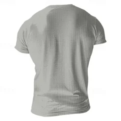 Discount OUKU Men's Button T Shirt T Shirt Henley Shirt Tee Short Sleeve V Neck Spring & Summer Plain Pit Strip Fashion Designer Basic Vacation Street Going out Wine Black White Top Tee for Men