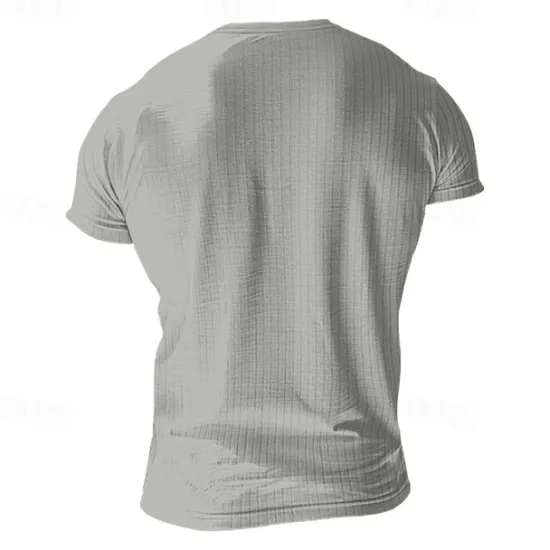 Discount OUKU Men's Button T Shirt T Shirt Henley Shirt Tee Short Sleeve V Neck Spring & Summer Plain Pit Strip Fashion Designer Basic Vacation Street Going out Wine Black White Top Tee for Men
