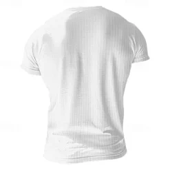 Discount OUKU Men's Button T Shirt T Shirt Henley Shirt Tee Short Sleeve V Neck Spring & Summer Plain Pit Strip Fashion Designer Basic Vacation Street Going out Wine Black White Top Tee for Men