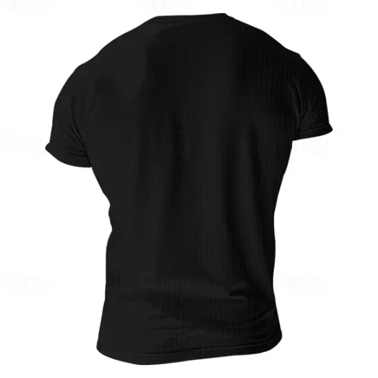 Discount OUKU Men's Button T Shirt T Shirt Henley Shirt Tee Short Sleeve V Neck Spring & Summer Plain Pit Strip Fashion Designer Basic Vacation Street Going out Wine Black White Top Tee for Men