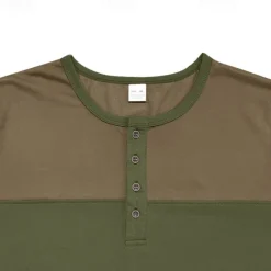 Hot OUKU Men's Button T Shirt T Shirt Henley Shirt Tee Long Sleeve Henley Spring & Fall Color Block Fashion Designer Basic Patchwork Vacation Street Going out Black Brown Army Green Top Tee for Men