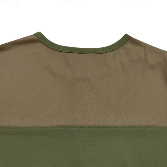Hot OUKU Men's Button T Shirt T Shirt Henley Shirt Tee Long Sleeve Henley Spring & Fall Color Block Fashion Designer Basic Patchwork Vacation Street Going out Black Brown Army Green Top Tee for Men