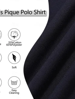 OUKU Men's Button Up Polos Cotton Polo Shirt Casual Holiday Lapel Short Sleeve Fashion Basic Color Block Patchwork Embroidered Summer Regular Fit Black Wine Navy Blue Green Grey Button Up Polos