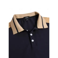 Clearance OUKU Men's Button Up Polos Golf Shirt Casual Holiday Lapel Short Sleeve Fashion Basic Color Block Patchwork Embroidered Summer Regular Fit Wine Black Navy Blue Green Light Blue Grey Button Up Polos