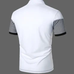 Hot OUKU Men's Button Up Polos Polo Shirt Casual Holiday Lapel Short Sleeve Fashion Basic Color Block Classic Summer Regular Fit Black Dark Navy Button Up Polos